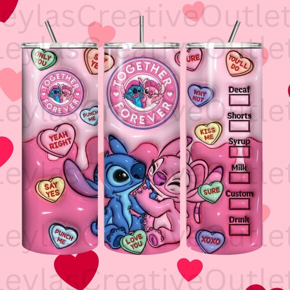 20 oz Skinny Tumbler –Adorable Alien Couple Design | Custom Valentine’s Day Gift - Picture 1 of 4